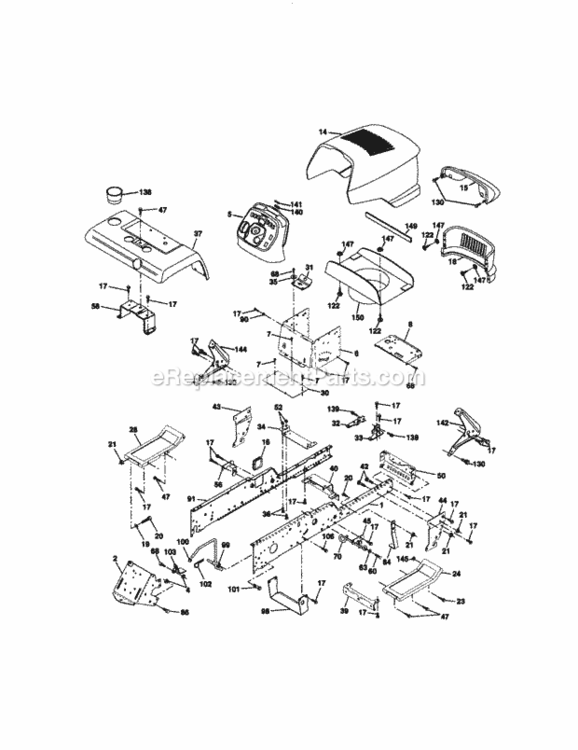 Page B Diagram and Parts List for 917273222  Craftsman Lawn Tractor