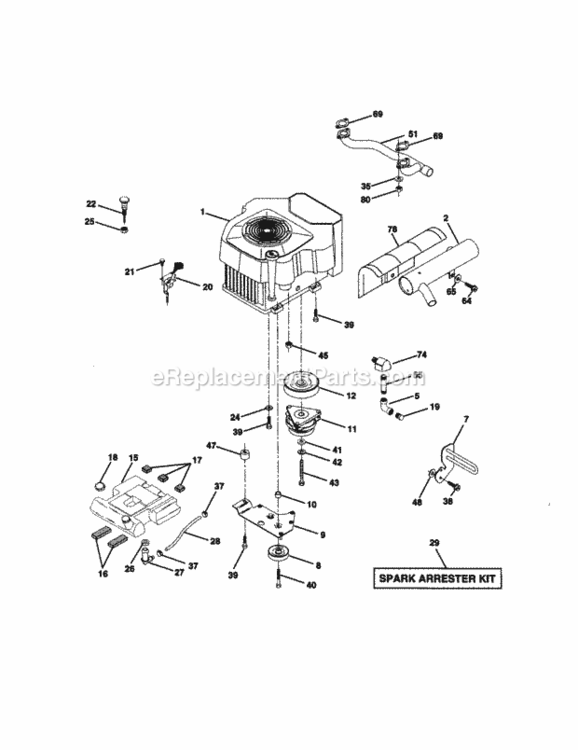Page E Diagram and Parts List for 917273222  Craftsman Lawn Tractor