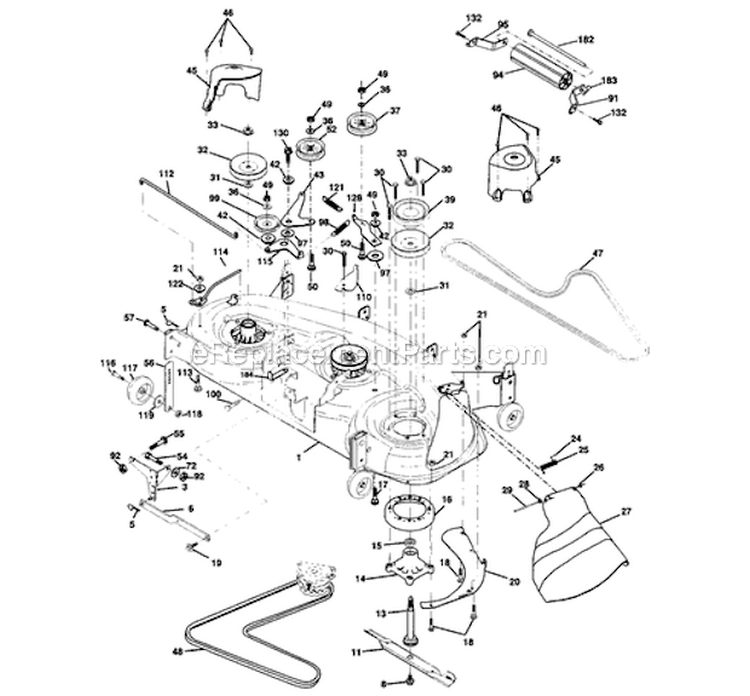Page K Diagram and Parts List for 917273280  Craftsman Lawn Tractor