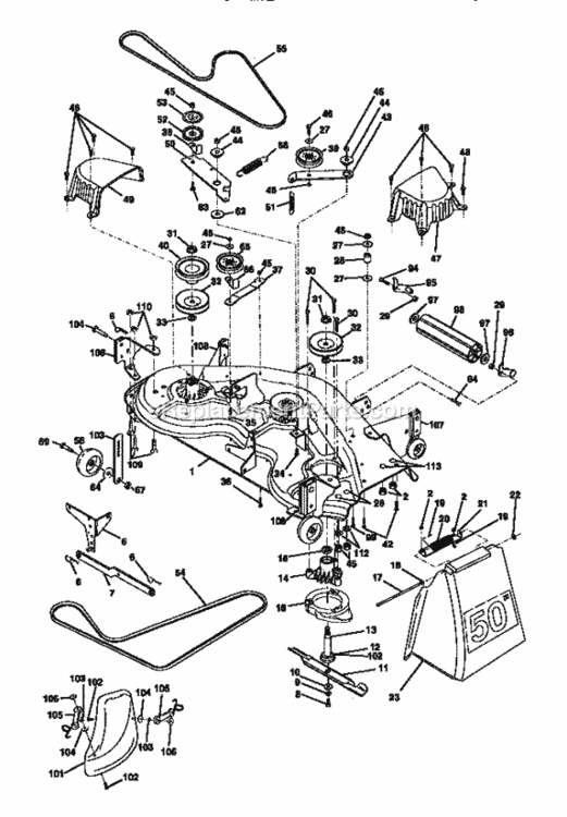 Page J Diagram and Parts List for 917273320  Craftsman Lawn Tractor