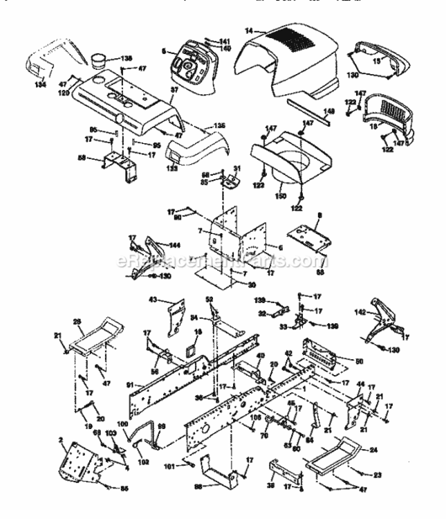Page B Diagram and Parts List for 917273320  Craftsman Lawn Tractor