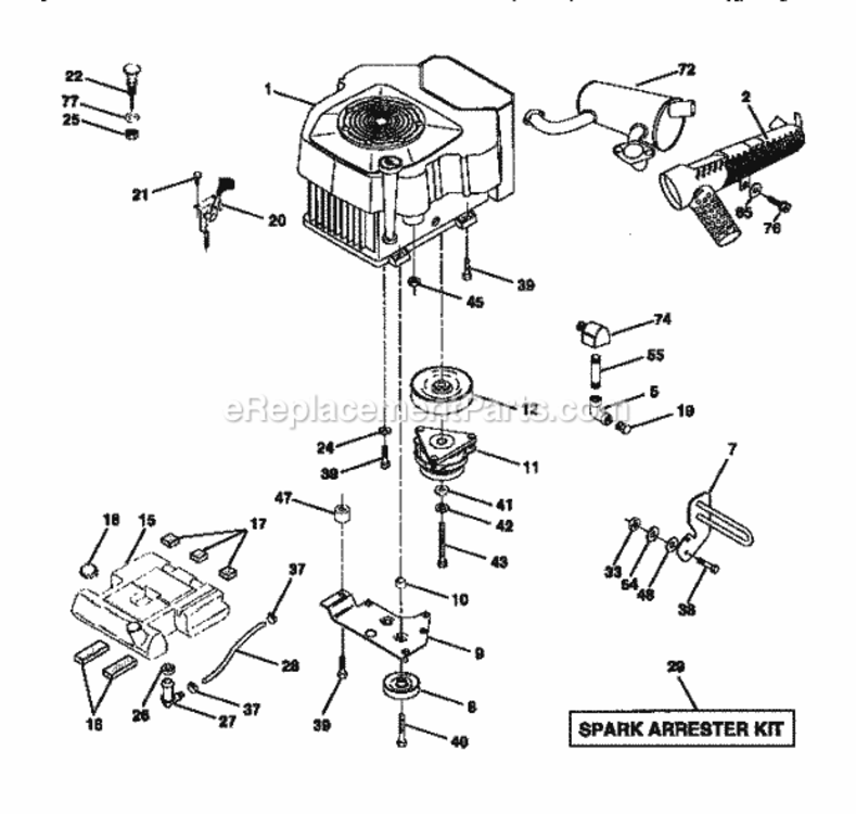 Page E Diagram and Parts List for 917273320  Craftsman Lawn Tractor