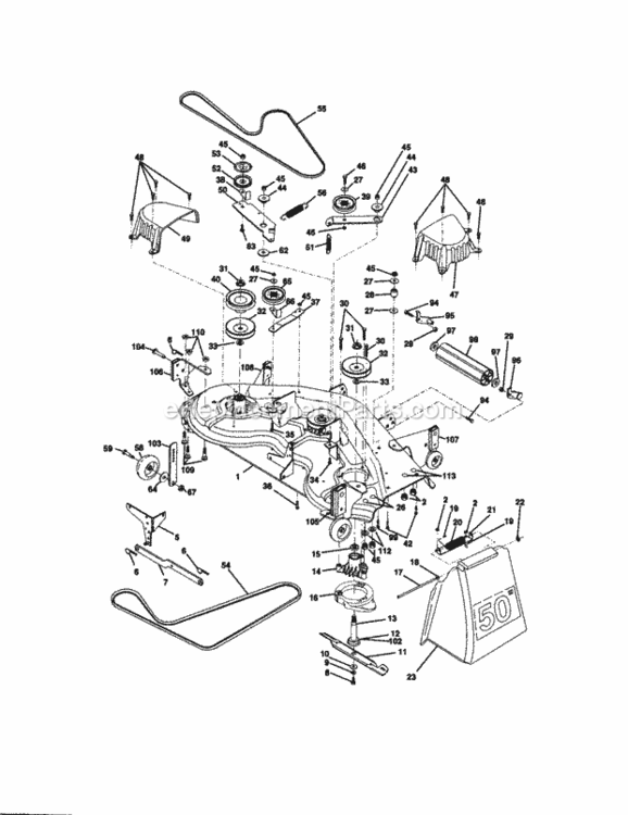 Page J Diagram and Parts List for 917273321  Craftsman Lawn Tractor