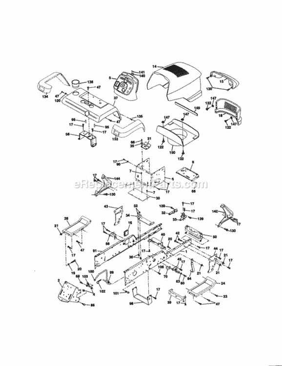 Page B Diagram and Parts List for 917273321  Craftsman Lawn Tractor