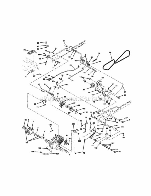 Page C Diagram and Parts List for 917273321  Craftsman Lawn Tractor