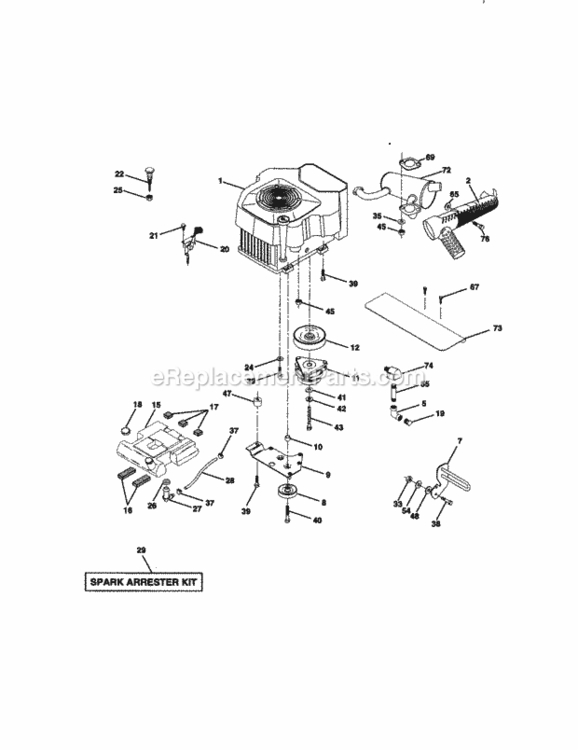 Page E Diagram and Parts List for 917273321  Craftsman Lawn Tractor