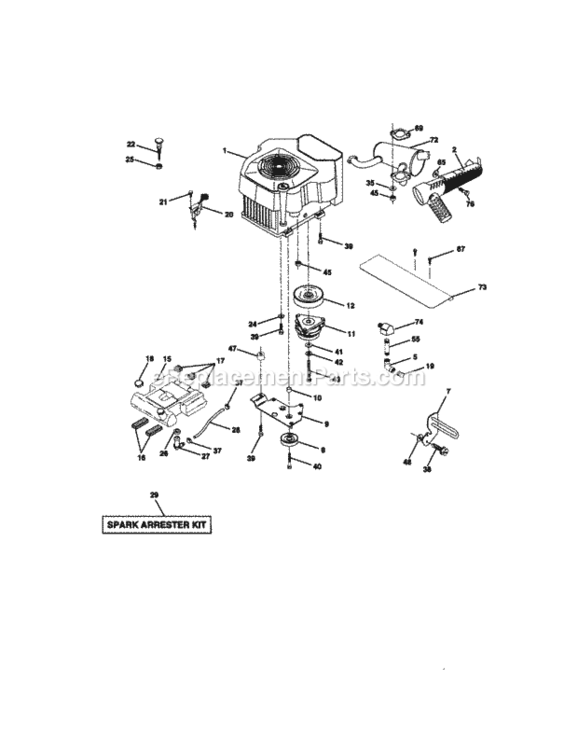 Page E Diagram and Parts List for 917273322  Craftsman Lawn Tractor