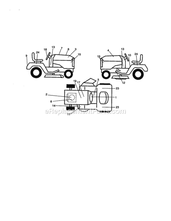Page H Diagram and Parts List for 917273322  Craftsman Lawn Tractor