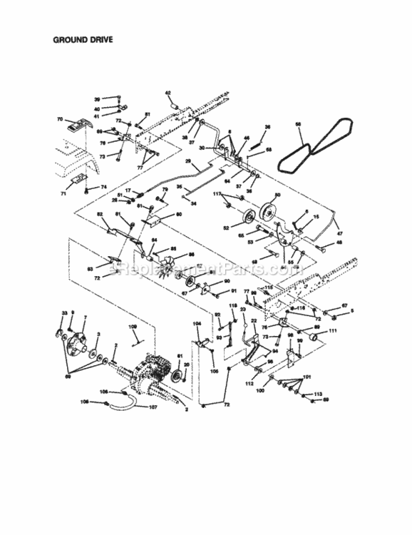 Page C Diagram and Parts List for 917273323  Craftsman Lawn Tractor
