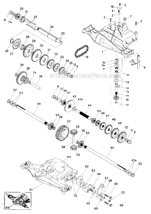 Dana-Transaxle_D4360-140 Diagram and Parts List for 917273370  Craftsman Lawn Tractor