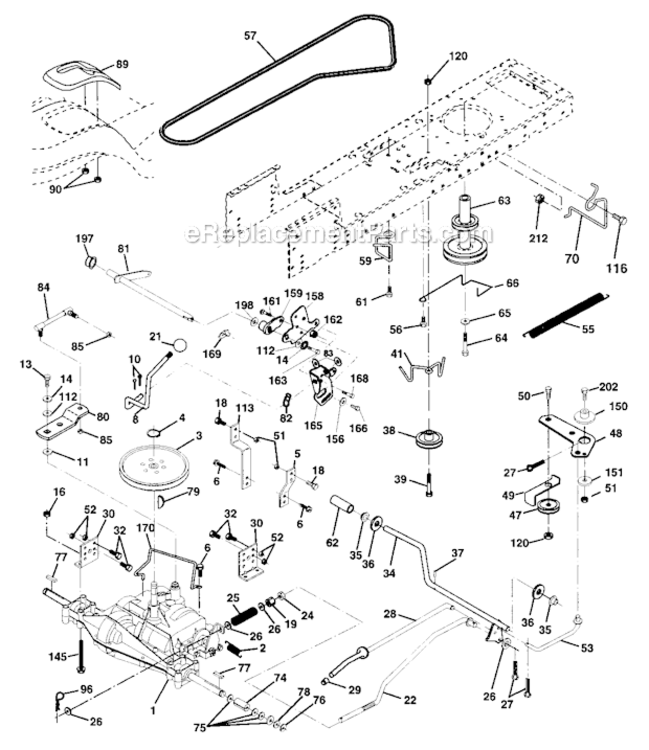 Ground_Drive Diagram and Parts List for 917273370  Craftsman Lawn Tractor