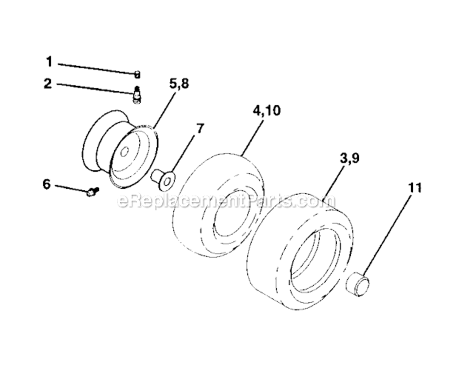 Wheels_And_Tires Diagram and Parts List for 917273370  Craftsman Lawn Tractor