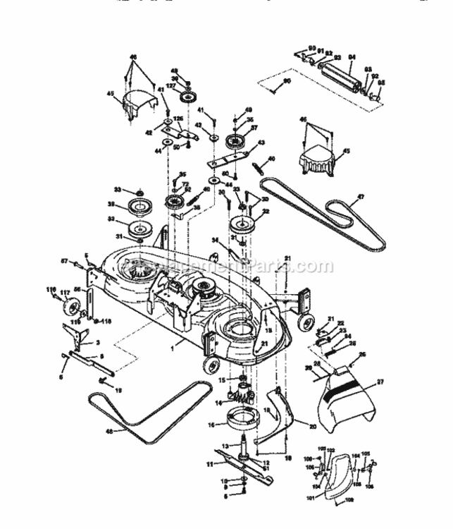 Page J Diagram and Parts List for 917273420  Craftsman Lawn Tractor