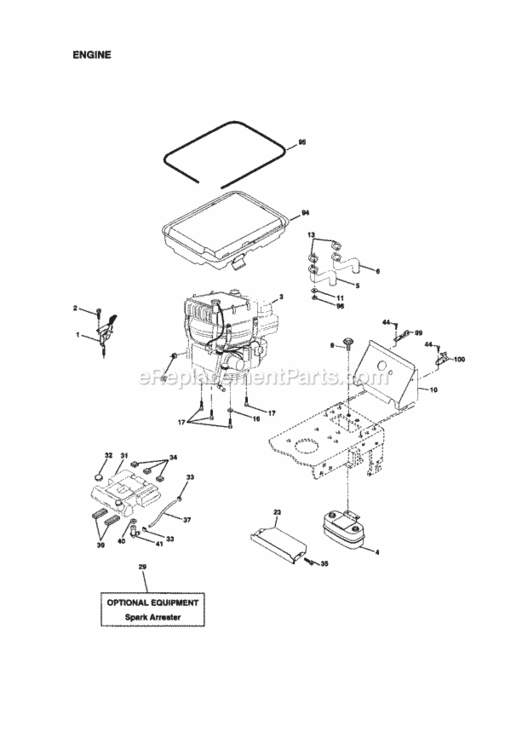 Page E Diagram and Parts List for 917273421  Craftsman Lawn Tractor