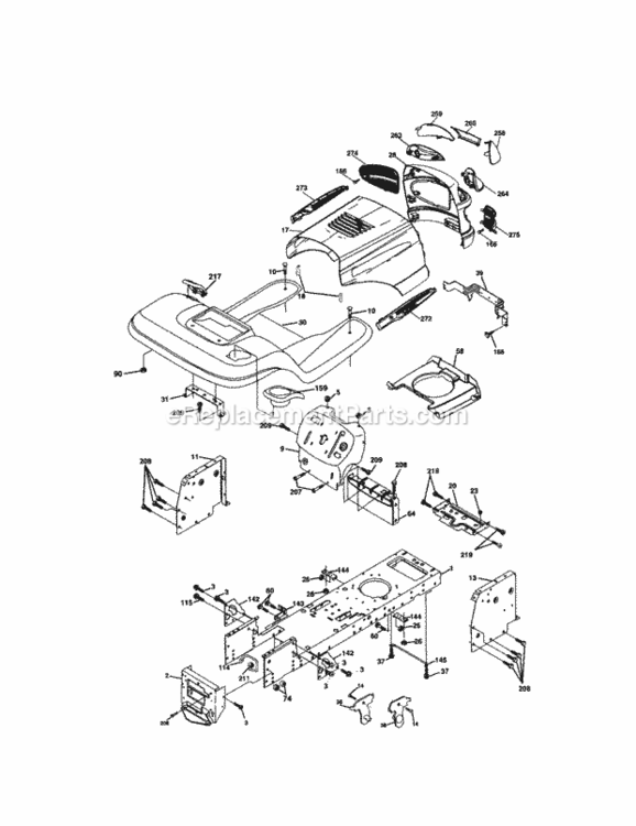 Page B Diagram and Parts List for 917273451  Craftsman Lawn Tractor
