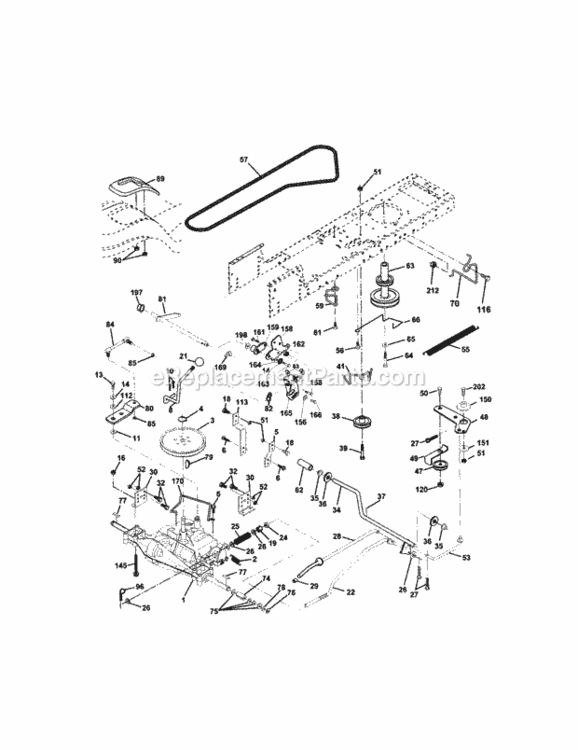 Page C Diagram and Parts List for 917273451  Craftsman Lawn Tractor