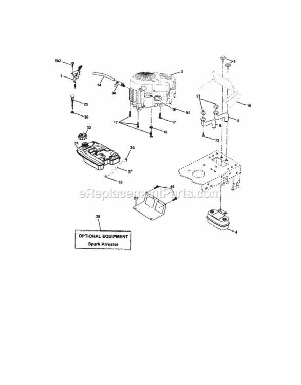 Page E Diagram and Parts List for 917273461  Craftsman Lawn Tractor