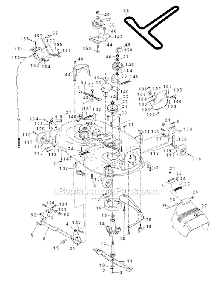 Mower Deck Diagram and Parts List for 917273470  Craftsman Lawn Tractor
