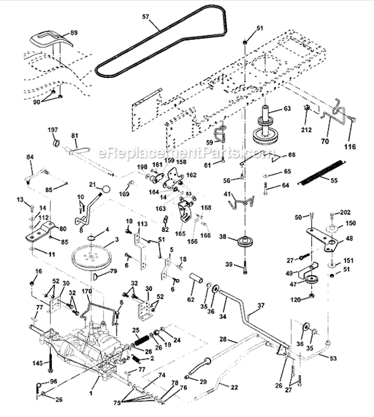 Ground Drive Diagram and Parts List for 917273470  Craftsman Lawn Tractor