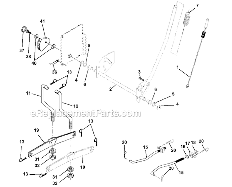 Lift Assembly Diagram and Parts List for 917273470  Craftsman Lawn Tractor