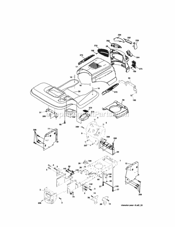 Page B Diagram and Parts List for 917273480  Craftsman Lawn Tractor