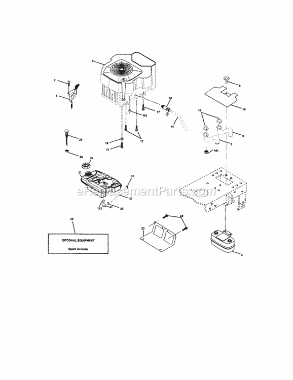 Page E Diagram and Parts List for 917273480  Craftsman Lawn Tractor
