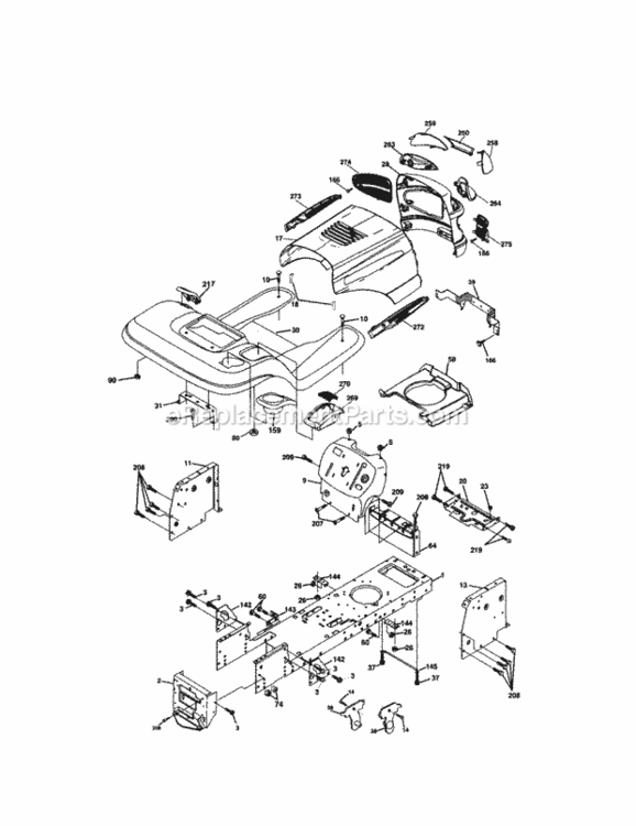 Page B Diagram and Parts List for 917273481  Craftsman Lawn Tractor