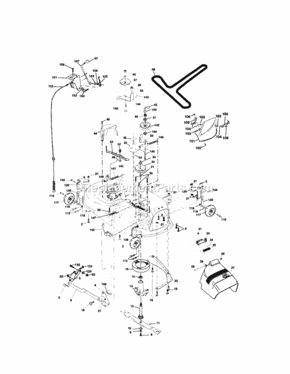 Page J Diagram and Parts List for 917273482  Craftsman Lawn Tractor