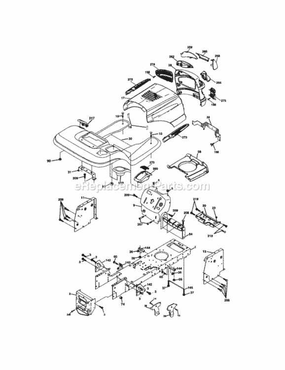 Page B Diagram and Parts List for 917273482  Craftsman Lawn Tractor