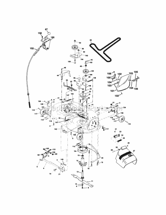 Page J Diagram and Parts List for 917273490  Craftsman Lawn Tractor