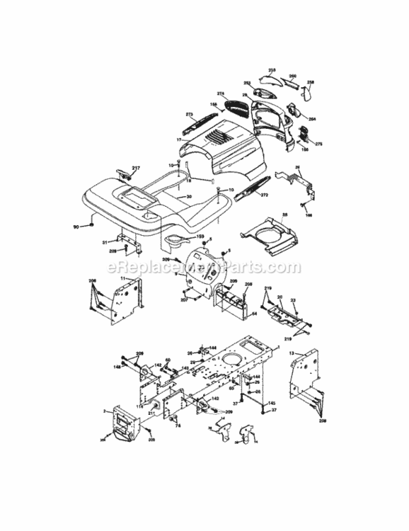 Page B Diagram and Parts List for 917273490  Craftsman Lawn Tractor