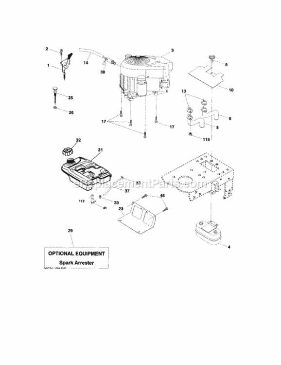 Page E Diagram and Parts List for 917273490  Craftsman Lawn Tractor