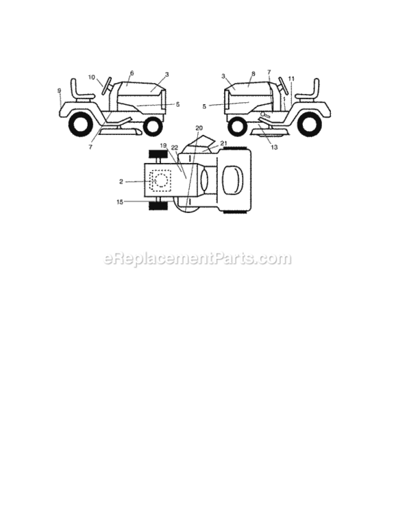 Page H Diagram and Parts List for 917273490  Craftsman Lawn Tractor