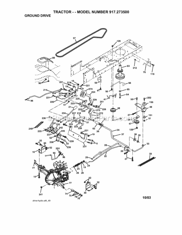 Page C Diagram and Parts List for 917273500  Craftsman Lawn Tractor