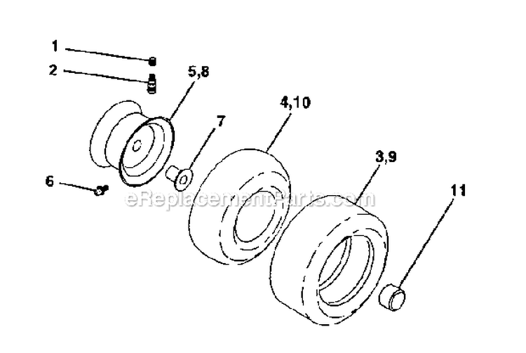 Wheels  Tires Diagram and Parts List for 917273764  Craftsman Lawn Tractor