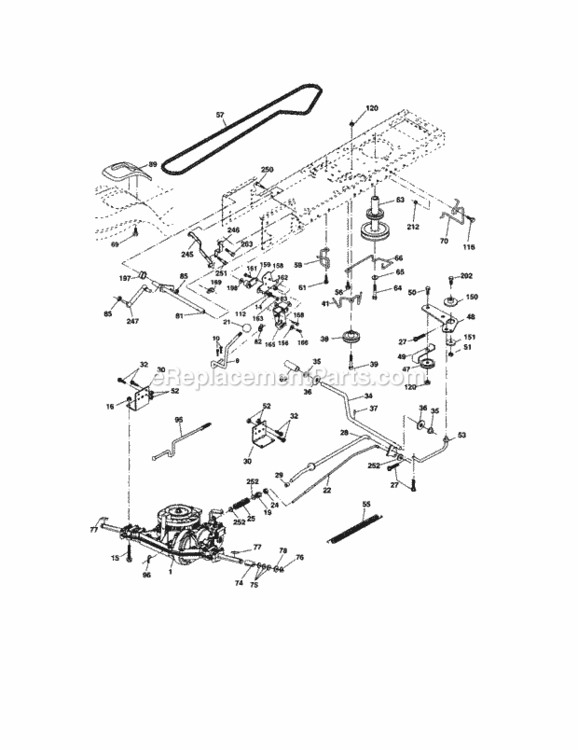Ground_Drive Diagram and Parts List for 917273821  Craftsman Lawn Tractor