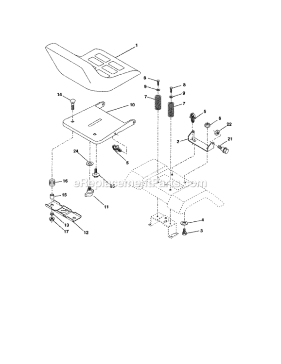 Seat_Assembly Diagram and Parts List for 917273821  Craftsman Lawn Tractor