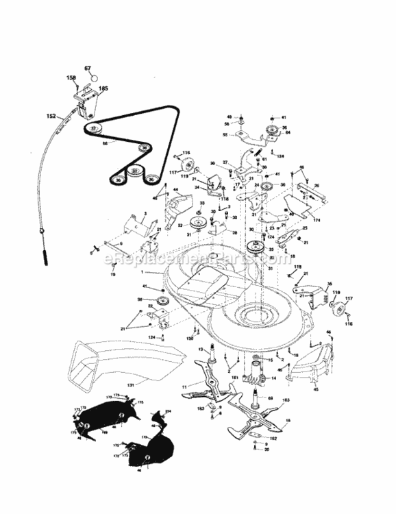 Page J Diagram and Parts List for 917274290  Craftsman Lawn Tractor