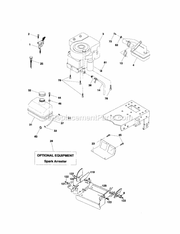 Page H Diagram and Parts List for 917274290  Craftsman Lawn Tractor
