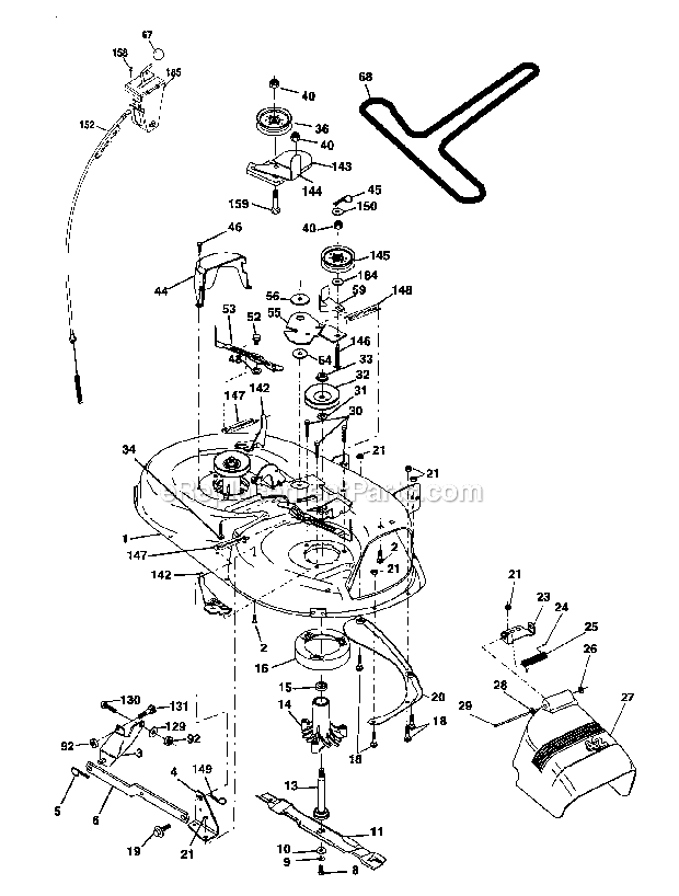Mower_Deck Diagram and Parts List for 917274350  Craftsman Lawn Tractor