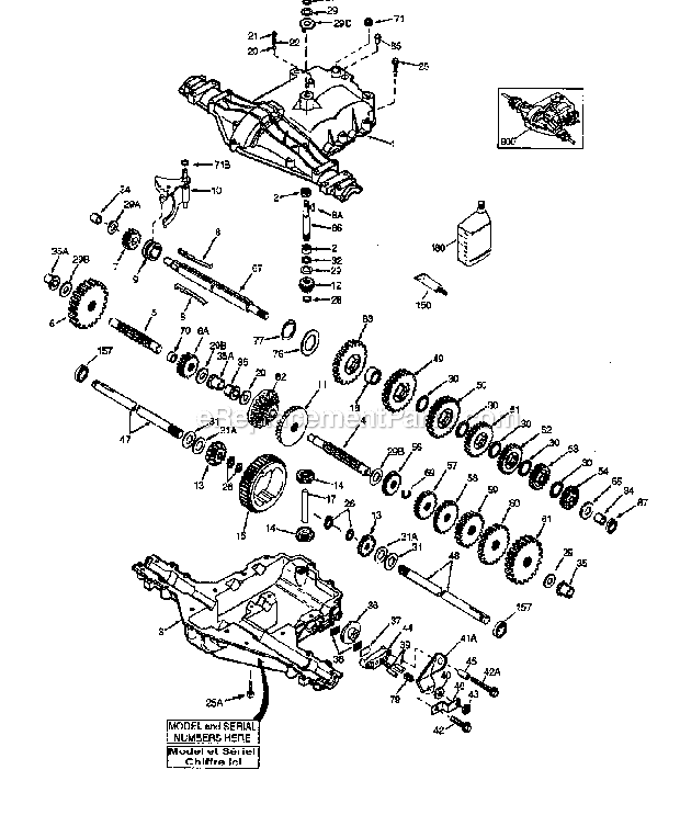 Peerless_Transaxle Diagram and Parts List for 917274350  Craftsman Lawn Tractor