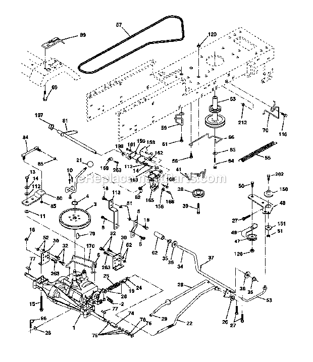 Ground_Drive Diagram and Parts List for 917274350  Craftsman Lawn Tractor