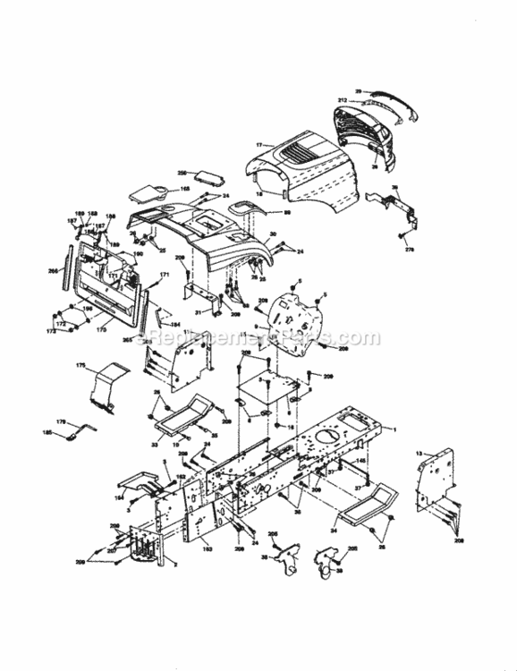 Page B Diagram and Parts List for 917274421  Craftsman Lawn Tractor
