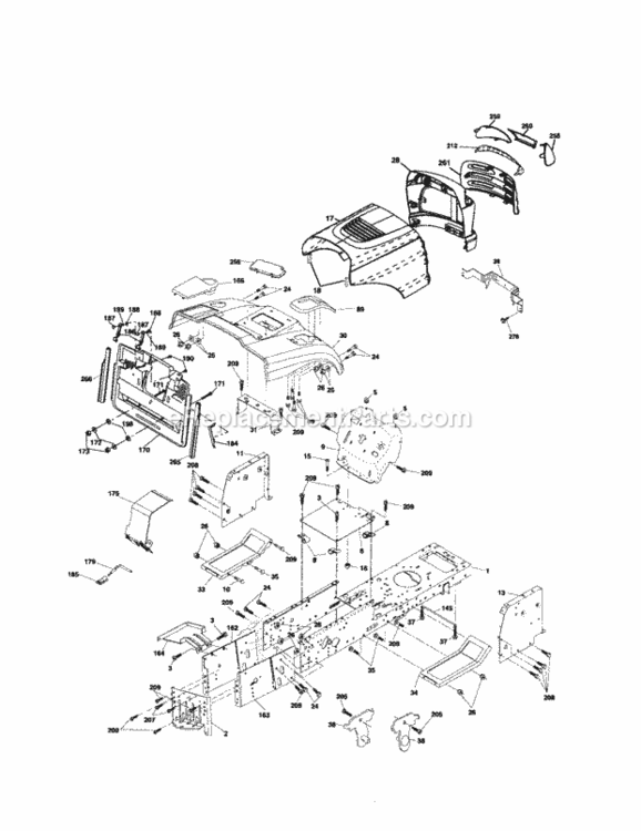 Page B Diagram and Parts List for 917274460  Craftsman Lawn Tractor