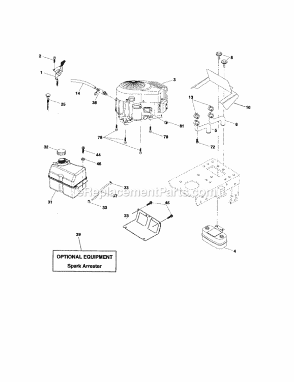Page H Diagram and Parts List for 917274460  Craftsman Lawn Tractor