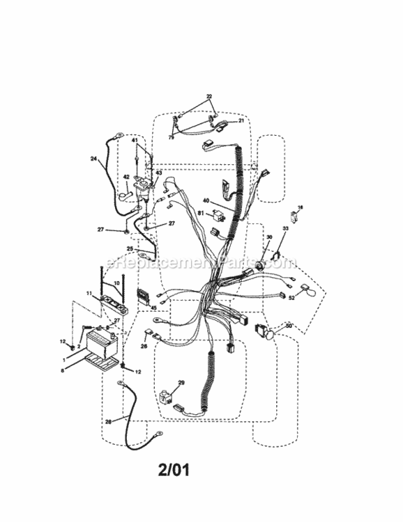 Page A Diagram and Parts List for 917274950  Craftsman Lawn Tractor