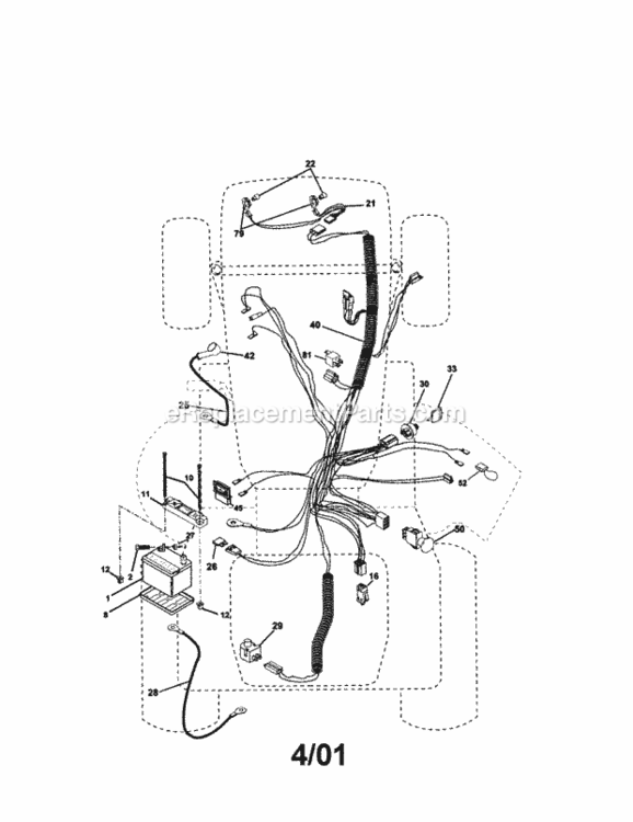 Page A Diagram and Parts List for 917274951  Craftsman Lawn Tractor
