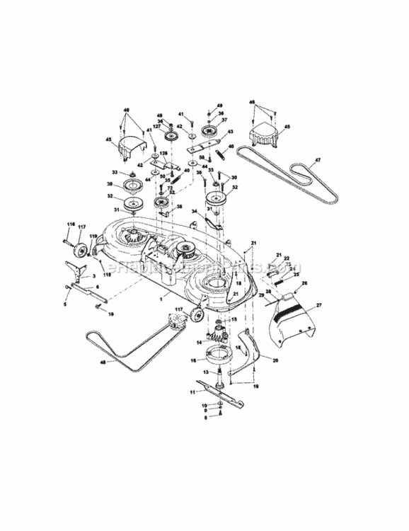 Page J Diagram and Parts List for 917274951  Craftsman Lawn Tractor
