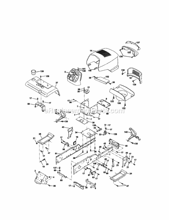 Page B Diagram and Parts List for 917274951  Craftsman Lawn Tractor