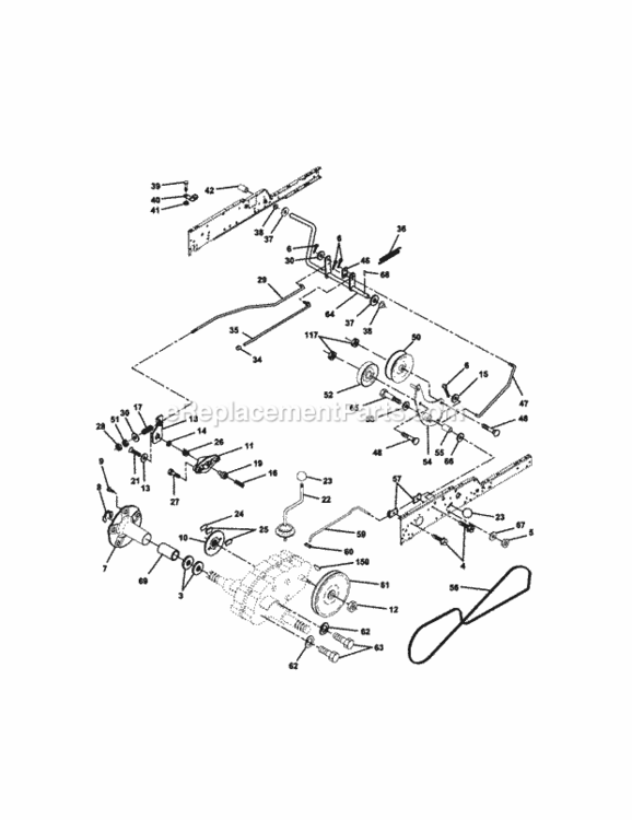 Page C Diagram and Parts List for 917274951  Craftsman Lawn Tractor